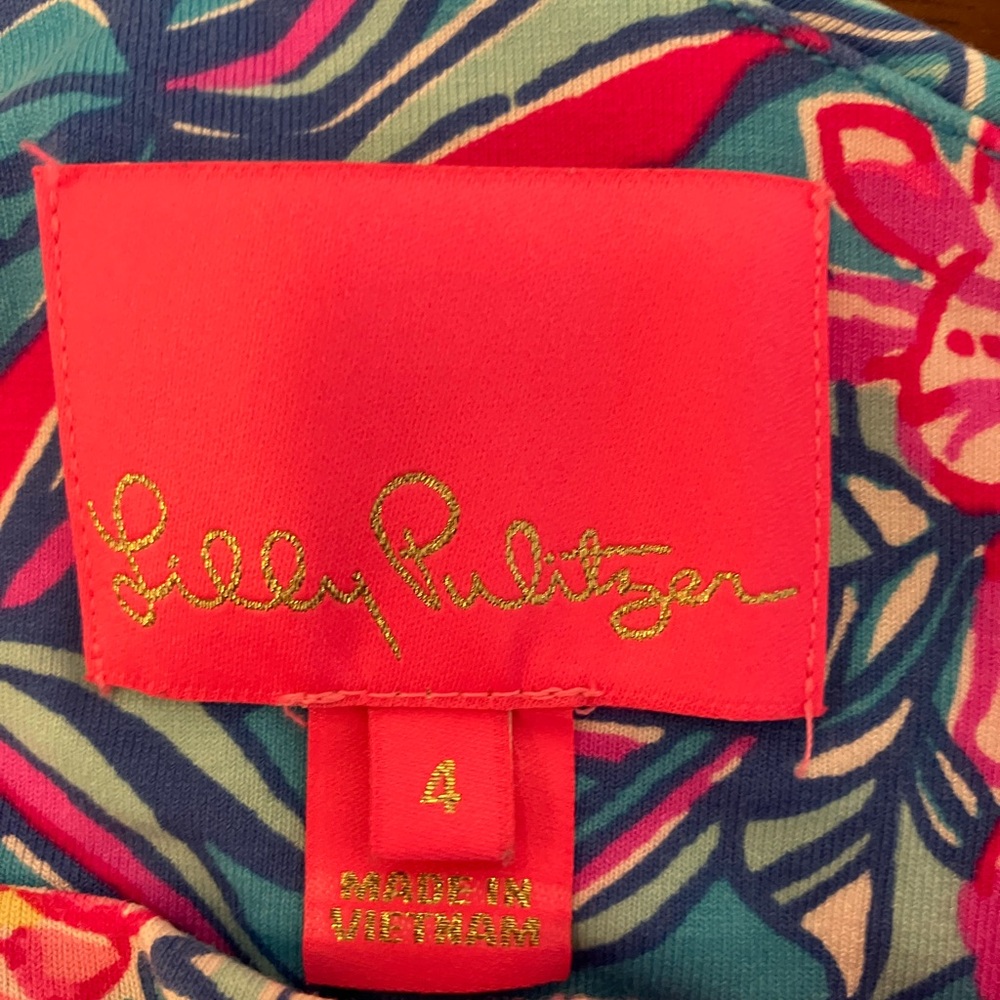 Lilly Pulitzer Floral Dress - Teal, Pink & Navy - Picture 2 of 2